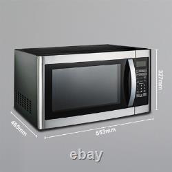 SMAD 1100W 42L Large Capacity Microwave oven with Grill Easy Clean Grey Cavity