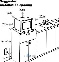 SMAD 1100W 42L Large Microwave oven with Grill Easy Clean with Turnable Tray