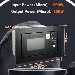 SMAD Integrated Built-in Microwave Oven 800W with Grill 1000W 20L in Black