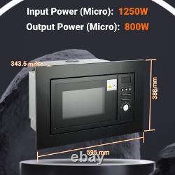 SMAD Integrated Microwave with Grill Function, 800W, 20L Capacity, Black UK