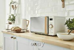 SWAN Cordless Kettle 2 Slice Toaster & Digital Microwave Set White/Wood UK Item