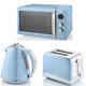 Swan Retro Blue Kitchen Set Of 3 Jug Kettle 2 Slice Toaster Digital Microwave