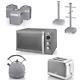 Swan Retro Kettle Toaster Microwave Canisters Mug Tree Towel Pole Set In Grey
