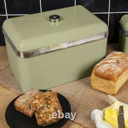 SWAN Retro Kitchen Set of 7 Green Kettle Toaster Microwave Breadbin & Canisters