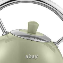 SWAN Retro Kitchen Set of 7 Green Kettle Toaster Microwave Breadbin & Canisters