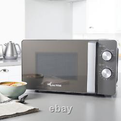 Salter 20L Manual Microwave 35-Min Timer 27cm Turntable Even Cook Cosmos Grey