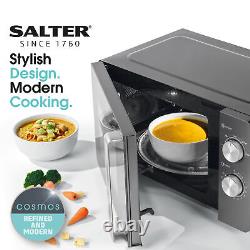 Salter 20L Manual Microwave 35-Min Timer 27cm Turntable Even Cook Cosmos Grey
