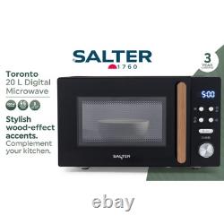 Salter Digital Microwave Toronto 20L 95-Minute Timer 8 Auto-Function 800W Black