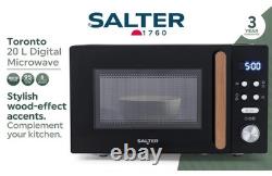 Salter Digital Microwave Toronto 20L 95-Minute Timer 8 Auto-Function 800W Black