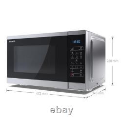 Sharp 25L Solo Microwave 900W, 11 Power Levels, Touch Digital, Silver