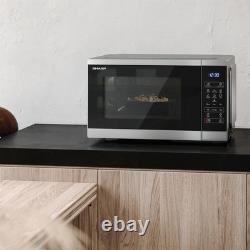 Sharp 25L Solo Microwave 900W, 11 Power Levels, Touch Digital, Silver
