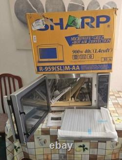 Sharp R959SLMAA Combination Microwave Oven, 40 Litre capacity, 900W, Silver