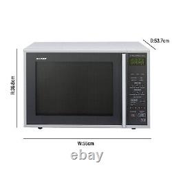 Sharp R959SLMAA Combination Microwave Oven Grill, 40 L capacity, 900W, Silver