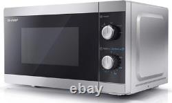 Sharp YC-MS01U-S Compact 20 Litre 800W Manual Microwave, 5 Power Levels, Silver