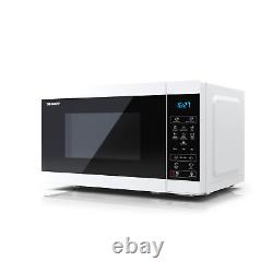 Sharp YC-MS02U-W White 800W 20L Capacity Microwave with 11 Power Power Levels