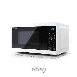 Sharp YC-MS02U-W White 800W 20L Capacity Microwave with 11 Power Power Levels