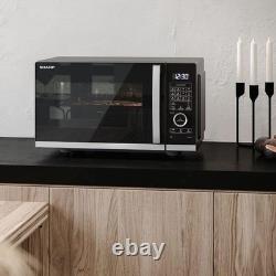 Sharp YC-QC254AU-B Flatbed Convection Oven Microwave with Grill 900W 25L Black