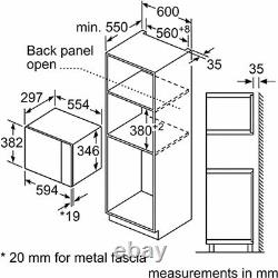 Siemens BF525LMS0B 800 Watt 20L Built In Wall Unit Microwave + 2 Year Warranty