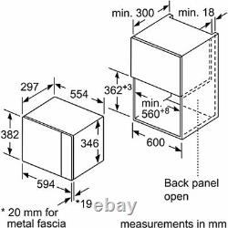 Siemens BF525LMS0B 800 Watt 20L Built In Wall Unit Microwave + 2 Year Warranty