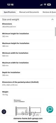 Siemens HF25M6L2B Built In Microwave Black Ex Display