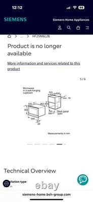 Siemens HF25M6L2B Built In Microwave Black Ex Display
