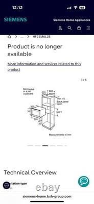 Siemens HF25M6L2B Built In Microwave Black Ex Display