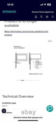 Siemens HF25M6L2B Built In Microwave Black Ex Display