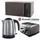 Silver Russell Hobbs Stainless Steel Microwave Kettle 4slice Toaster Kitchen Set