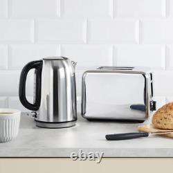 Silver Stainless Steel 3KW Kettle, 2 Slot Toaster & 700w Microwave (Multi Set)