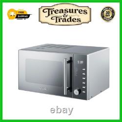 Sleek Digital Microwave Oven, 5 Power Levels, Silver, Mirrored, 25 Litre