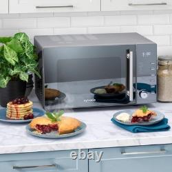 Sleek Digital Microwave Oven, 5 Power Levels, Silver, Mirrored, 25 Litre