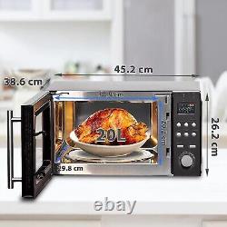 Smad 20L 3-in-1 Convection Grill Microwave Oven 800W 9 Auto Menus Safety Lock