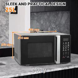 Smad 900W 25L Solo Microwave Oven with Grill Countertop Mini Oven Electric Grill