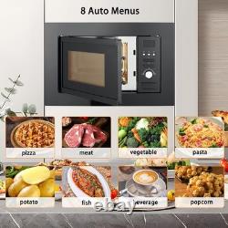 Smad Built-In Integrated Microwave oven 20L with Grill in Black Easy clean 800W