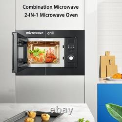 Smad Built-In Integrated Microwave oven 20L with Grill in Black Easy clean 800W