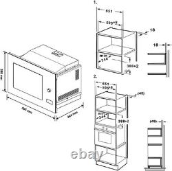 Smad Built-In Integrated Microwave oven 20L with Grill in Black Easy clean 800W