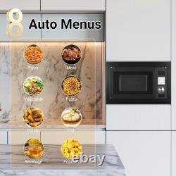 Smad Built-In Integrated Microwave oven 25L with Grill in Black Easy clean 900W