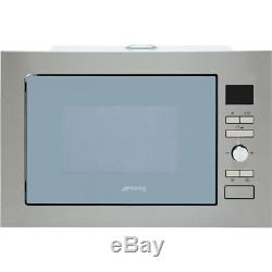 Smeg FMI425S Cucina 900 Watt Microwave Built In Silver Glass