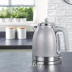 Sparkle Grey Silver Kitchen Appliances Kettle Toaster Bin (BEAUTIFY UR HOME)