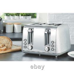 Sparkle Grey Silver Kitchen Appliances Microwave Kettle Toaster Bin Multi Add