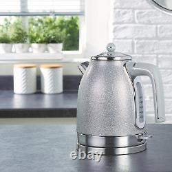 Sparkle Grey Silver Kitchen Appliances Microwave Kettle Toaster Bin Multi Add