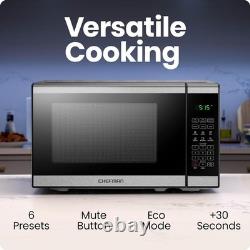 Stainless Steel Countertop Microwave, 20L Capacity, 10 Power Levels & Eco Mode
