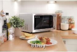 Stainless Steel Digital Grill Microwave with 5 Power Levels Automatic Defrost