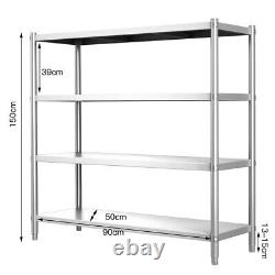 Stainless Steel Kitchen Shelf Shelving Unit Work Table Microwave Oven Rack 6Size