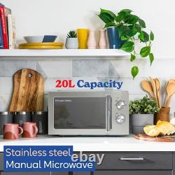 Stainless Steel Microwave 20 Litre 800W Solo Manual with 5 Power Levels Defrost
