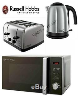 Stainless Steel Microwave Kettle and Toaster Set Russell Hobbs Futura Cambridge