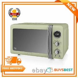 Swan 20Ltr Retro Digital Microwave 800W With 5 power levels In Vintage Green