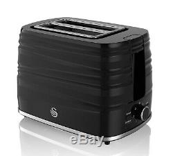 Swan Black 800w 20 Litre Digital Microwave 1.7 Litre Kettle 2 Slice Toaster