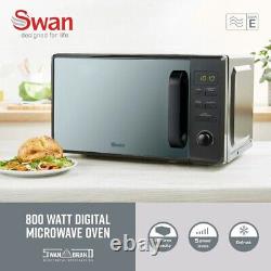 Swan Black Microwave SM4421BLK 800W 20L Digital Microwave New 2 Year Guarantee