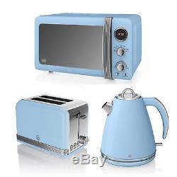 Swan Blue Digital Microwave 20 Litre 800w Kettle 3kW 1.5L & 2 Slice Toaster